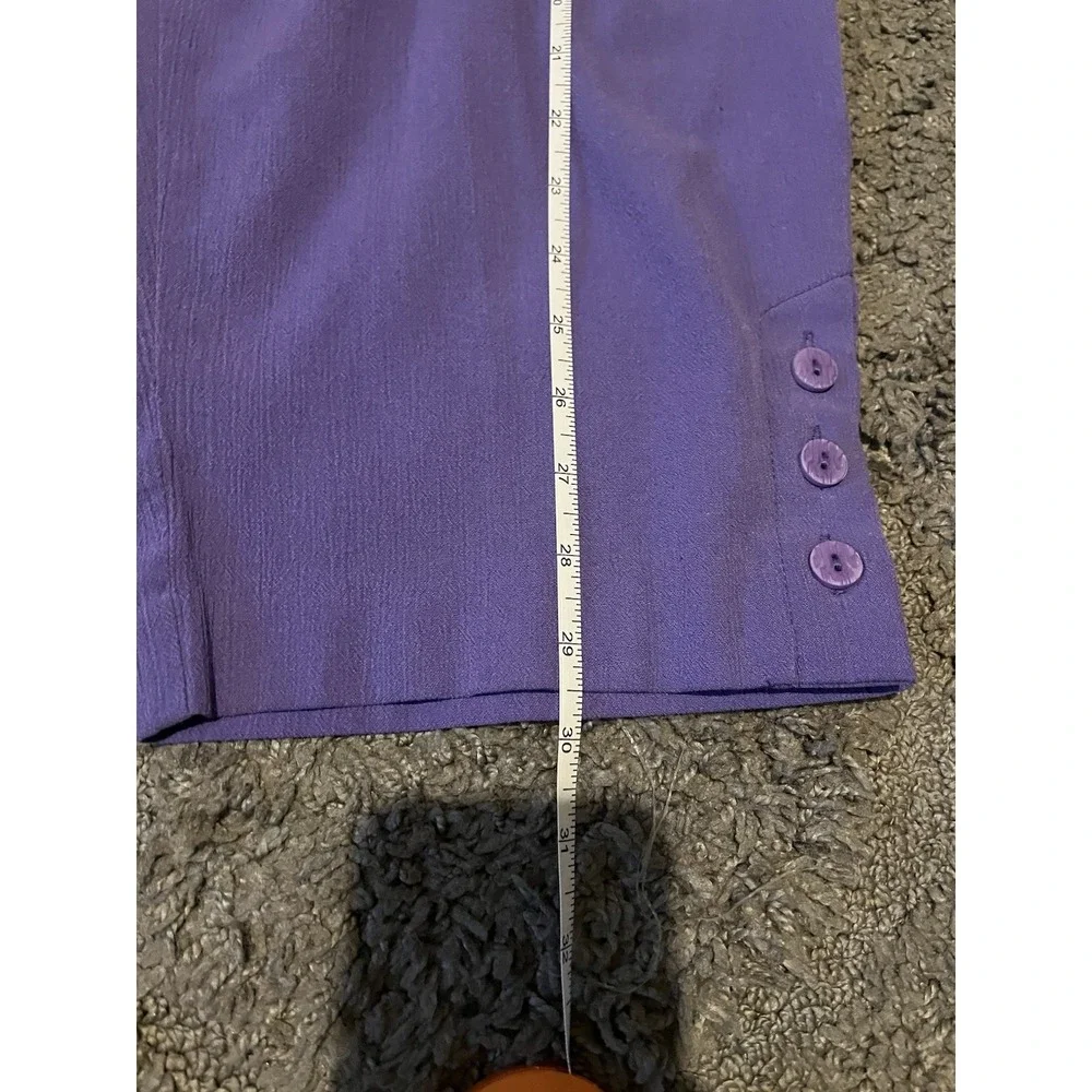 Draper's & Damon's Purple Cropped Pants with Button Detail Size PL - Picture 3 of 8